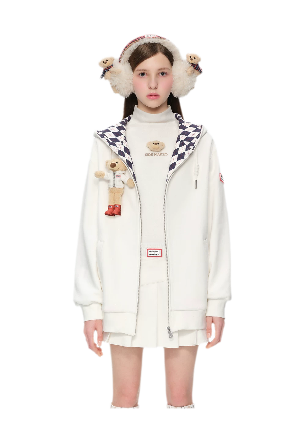 Áo hoodie oversized khóa kéo lót nỉ