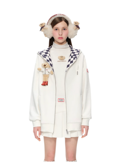 Áo hoodie oversized khóa kéo lót nỉ