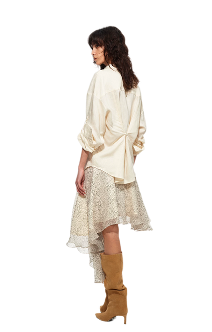 Asymmetric Chiffon Midi Skirt