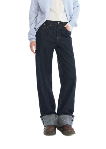 Studded Cropped Denim Set