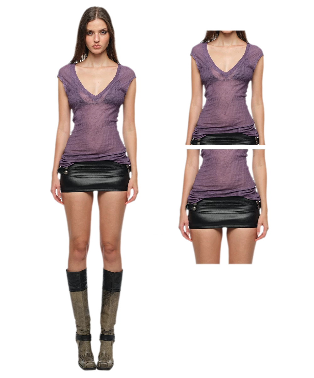 Coated Low-Rise Mini Skirt
