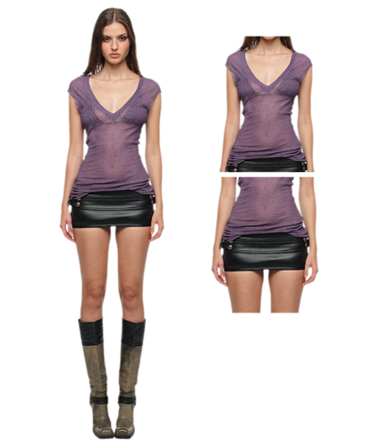 Coated Low-Rise Mini Skirt