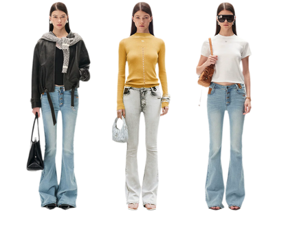 Contrast Wash Slim Flare Jeans