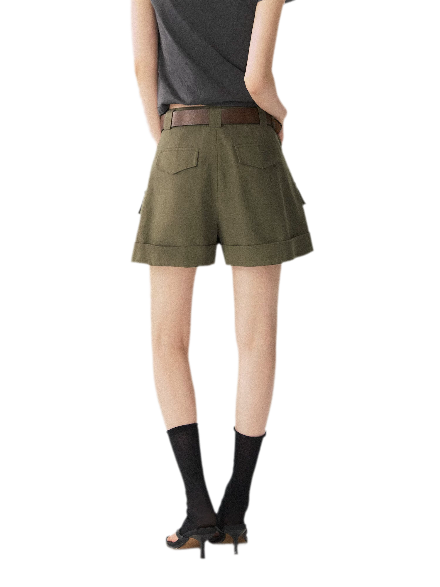 Multi Pocket Cuffed Shorts