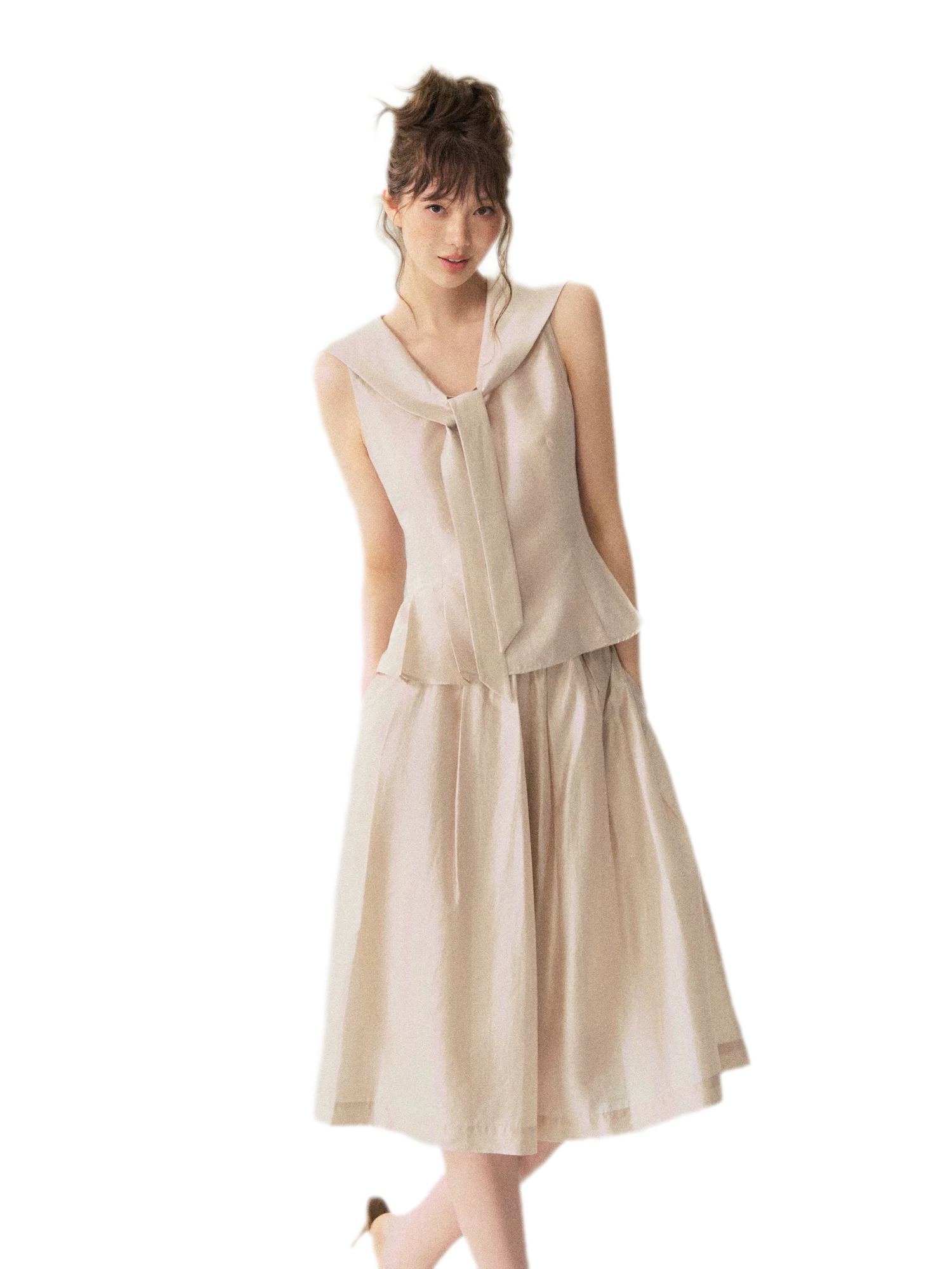 Sailor Collar Blouse Culottes