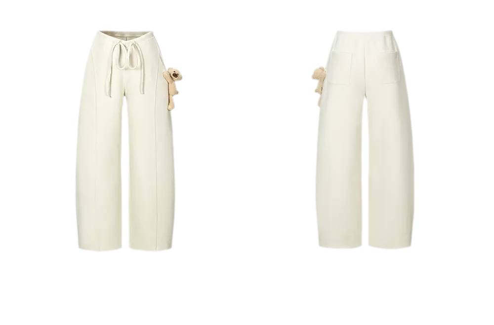 Fleece V-Waist Wide-Leg Pants