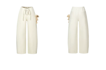 Fleece V-Waist Wide-Leg Pants