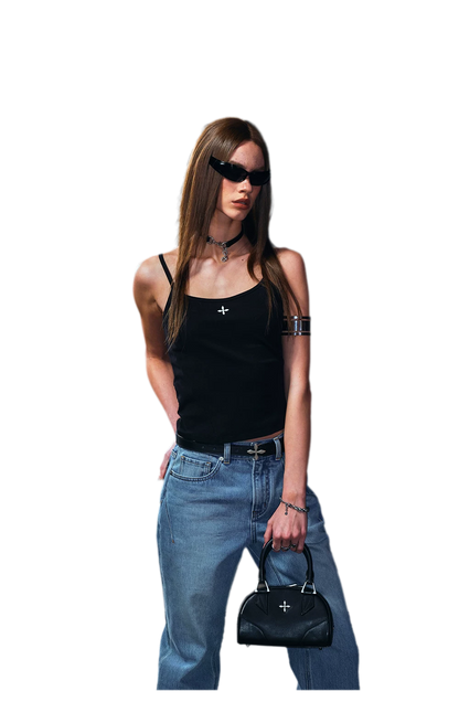 Vintage Style Adjustable Strap Top