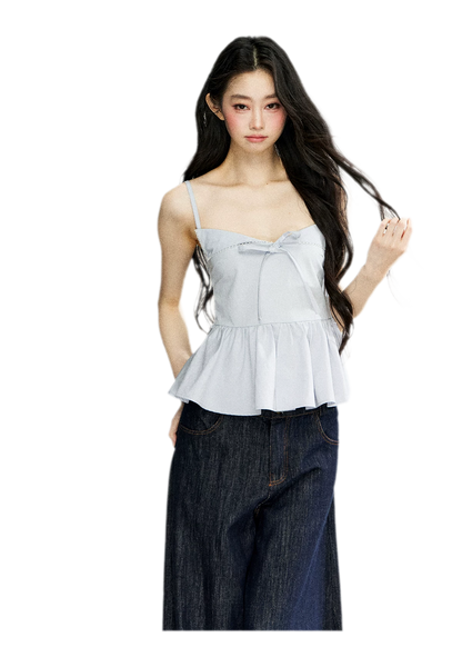 Ruffled Bow Strap Cami
