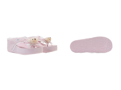 Lace Trim Platform Flip-Flops
