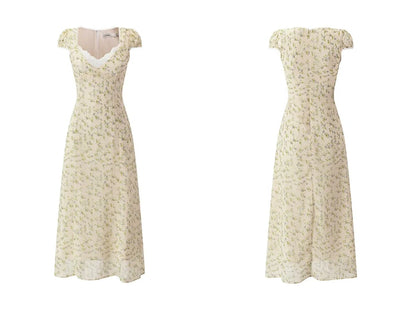 Lace V-Neck Long Dress