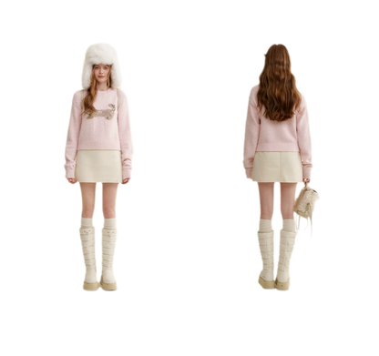 Wool Cat Jacquard Sweater