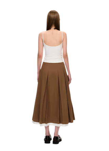 Pleated Suit Midi Skirt