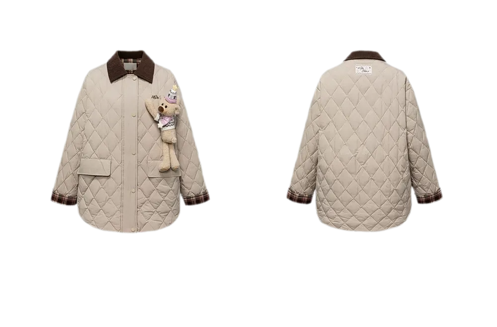 Leichte gesteppte Daunenjacke mit Rautensteppung