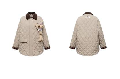 Leichte gesteppte Daunenjacke mit Rautensteppung