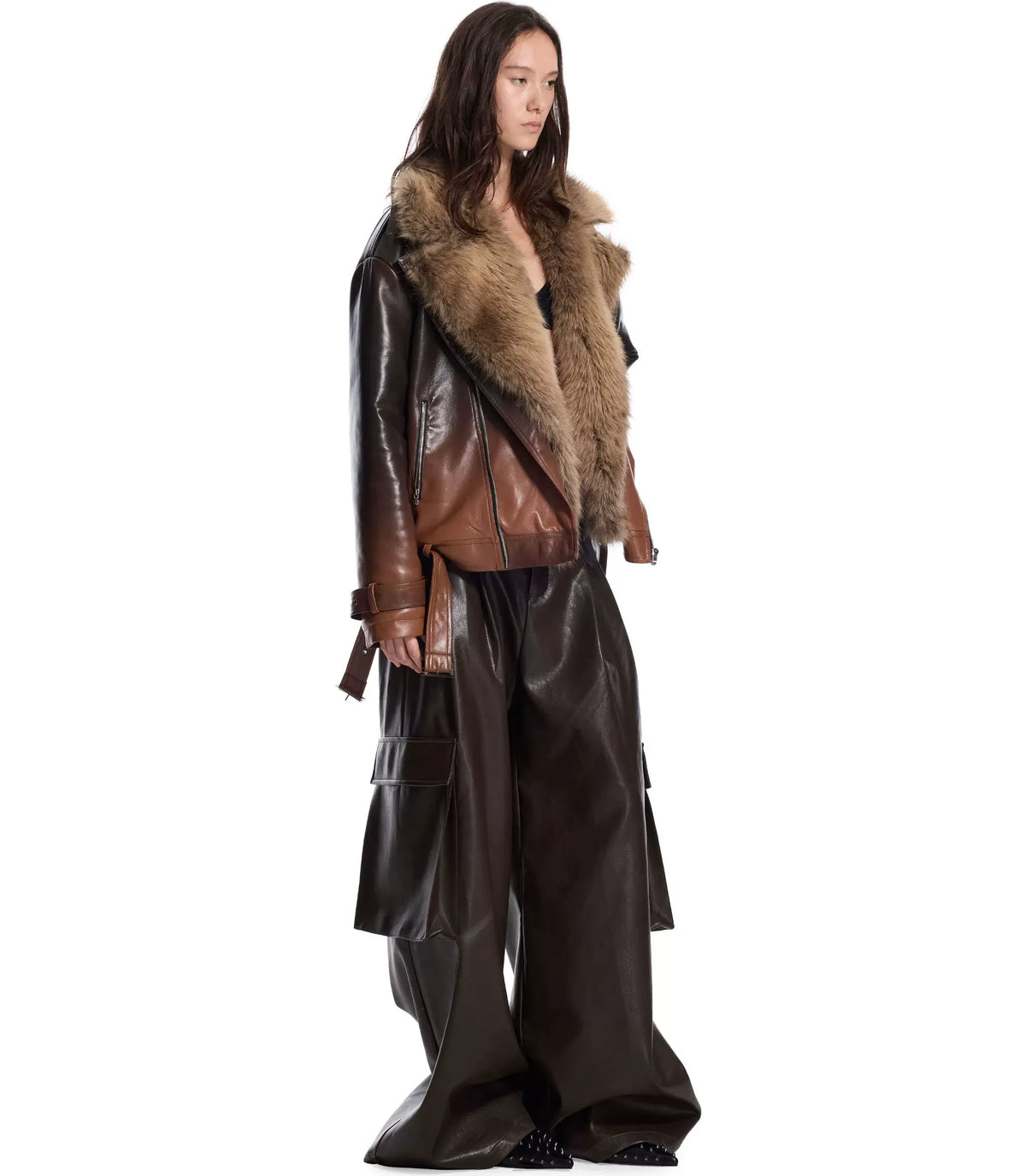 Gradient Tie-Dye Biker Jacket