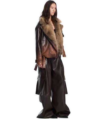 Gradient Tie-Dye Biker Jacket