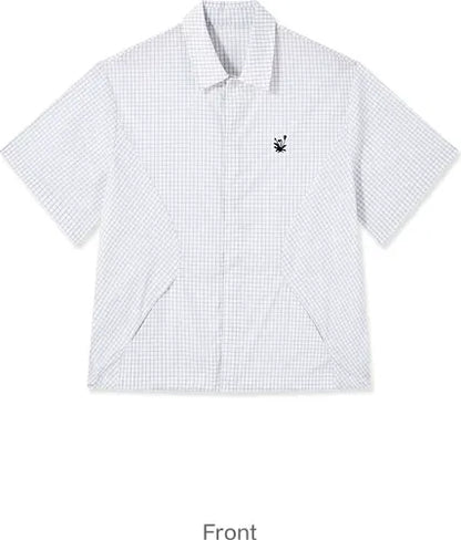 Structured Plaid Short-Sleeve Shirt
