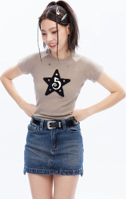 Star Applique Slim T-Shirt