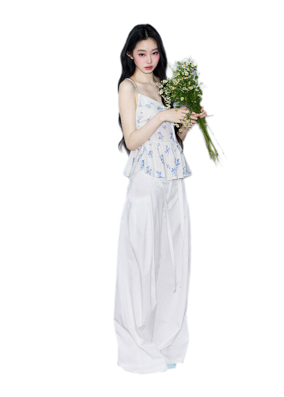 Ruffled Tie Floral Camisole