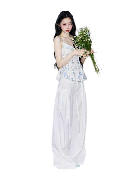 Ruffled Tie Floral Camisole