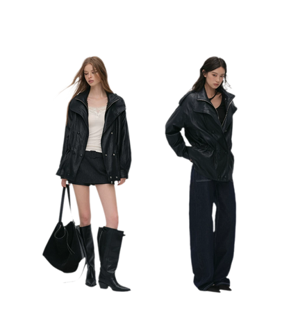 Detachable PU Down Puffer Jacket