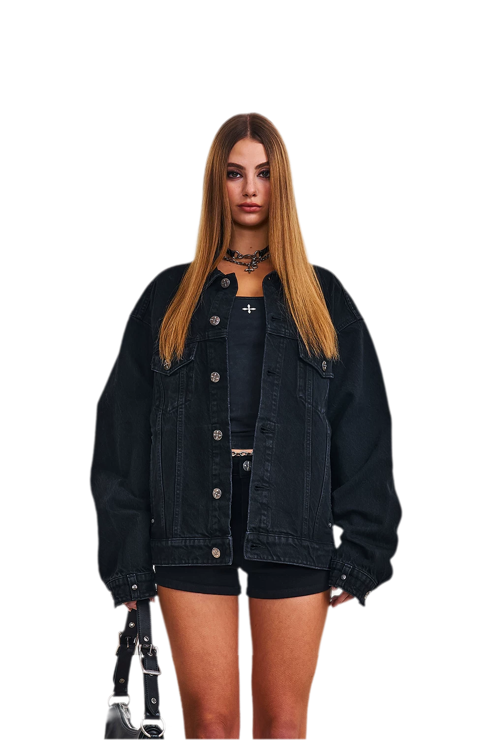 Cross Statue Denim Jacket