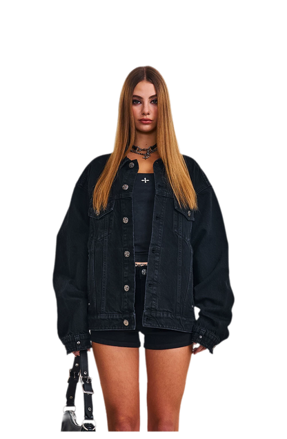 Cross Statue Denim Jacket