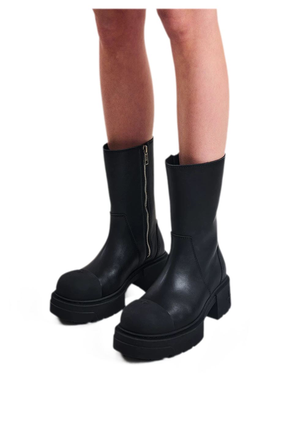 Mid-Calf Leather Boots