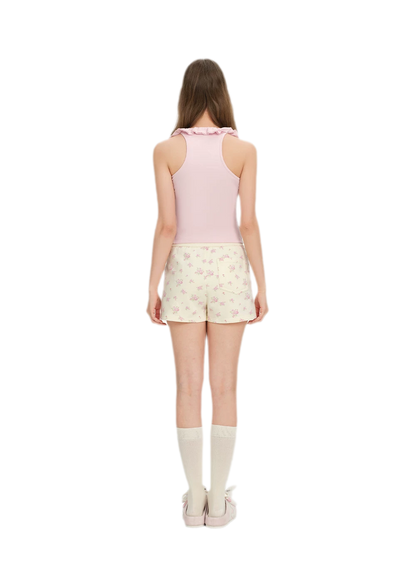 Floral Cotton Sweat Shorts