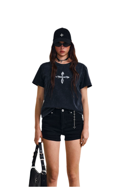 Cross Flower Vintage Tee