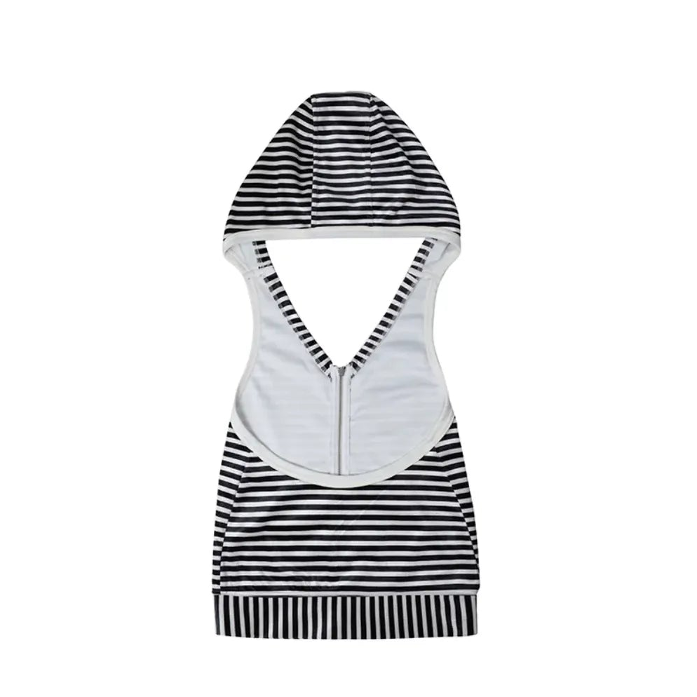 Striped Hooded Vest