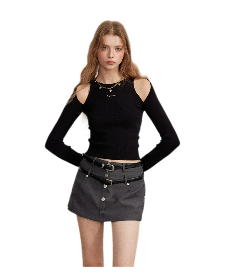 Cutout Slim-Fit Knit Top