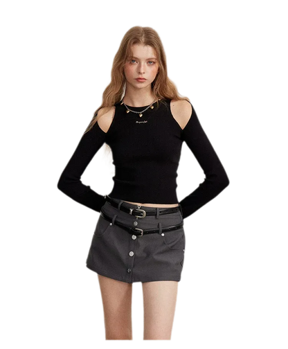 Cutout Slim-Fit Knit Top
