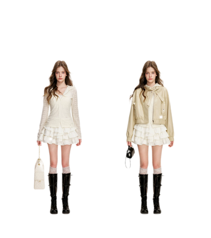 Textured Hooded Knit Cardigan