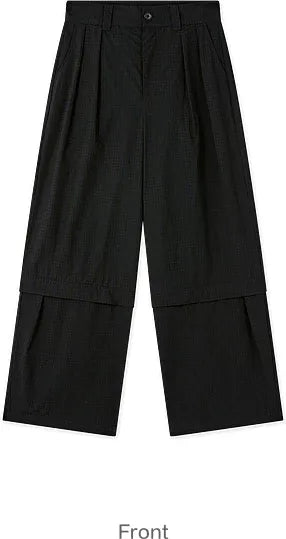 Detachable Check Straight-Leg Trousers