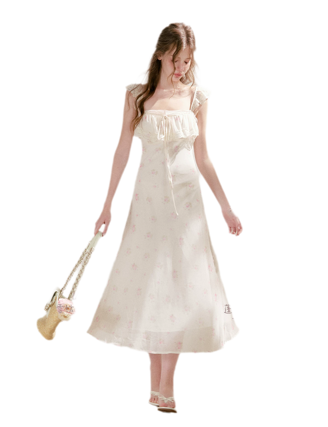 Rose Print Lace Dress