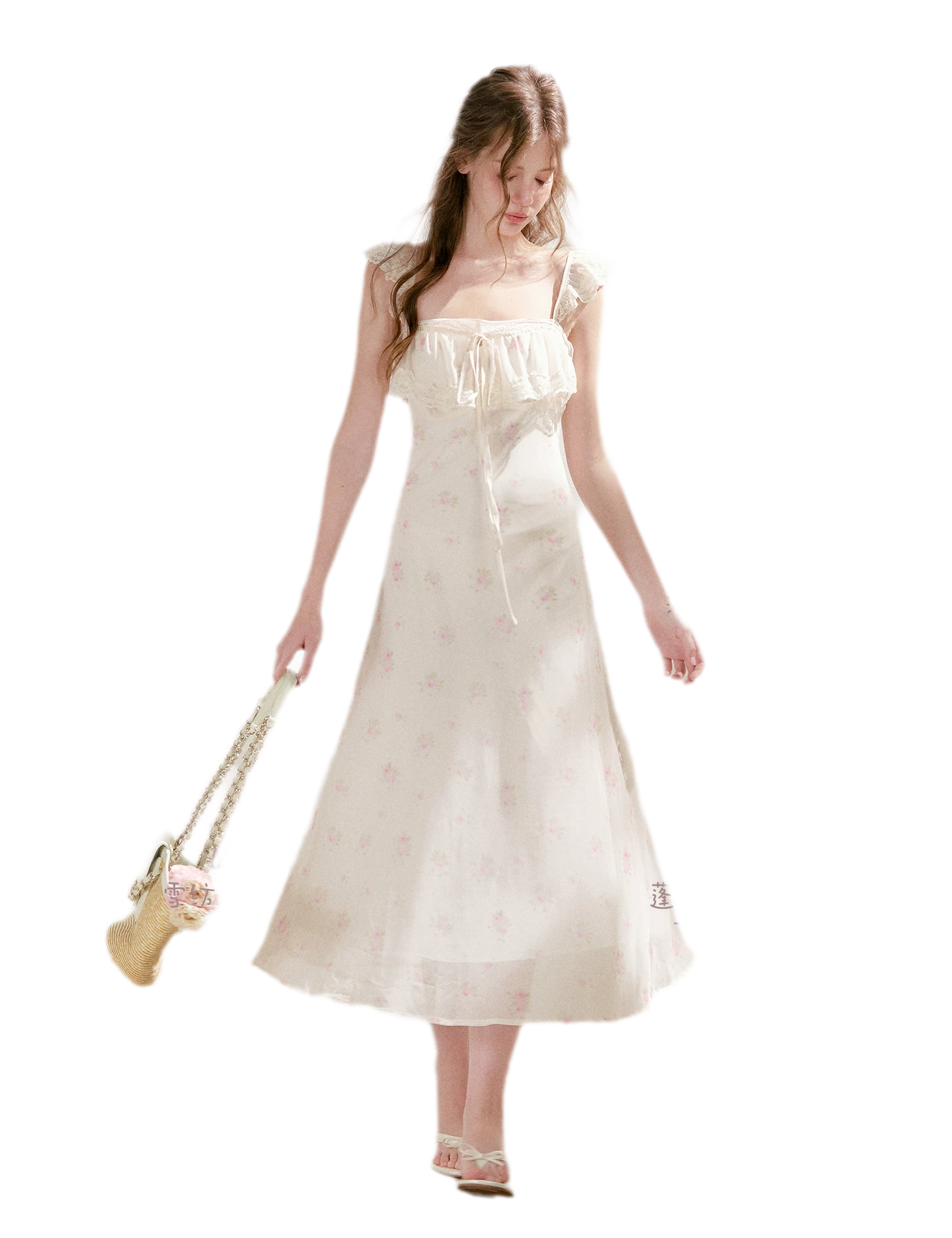 Rose Print Lace Dress