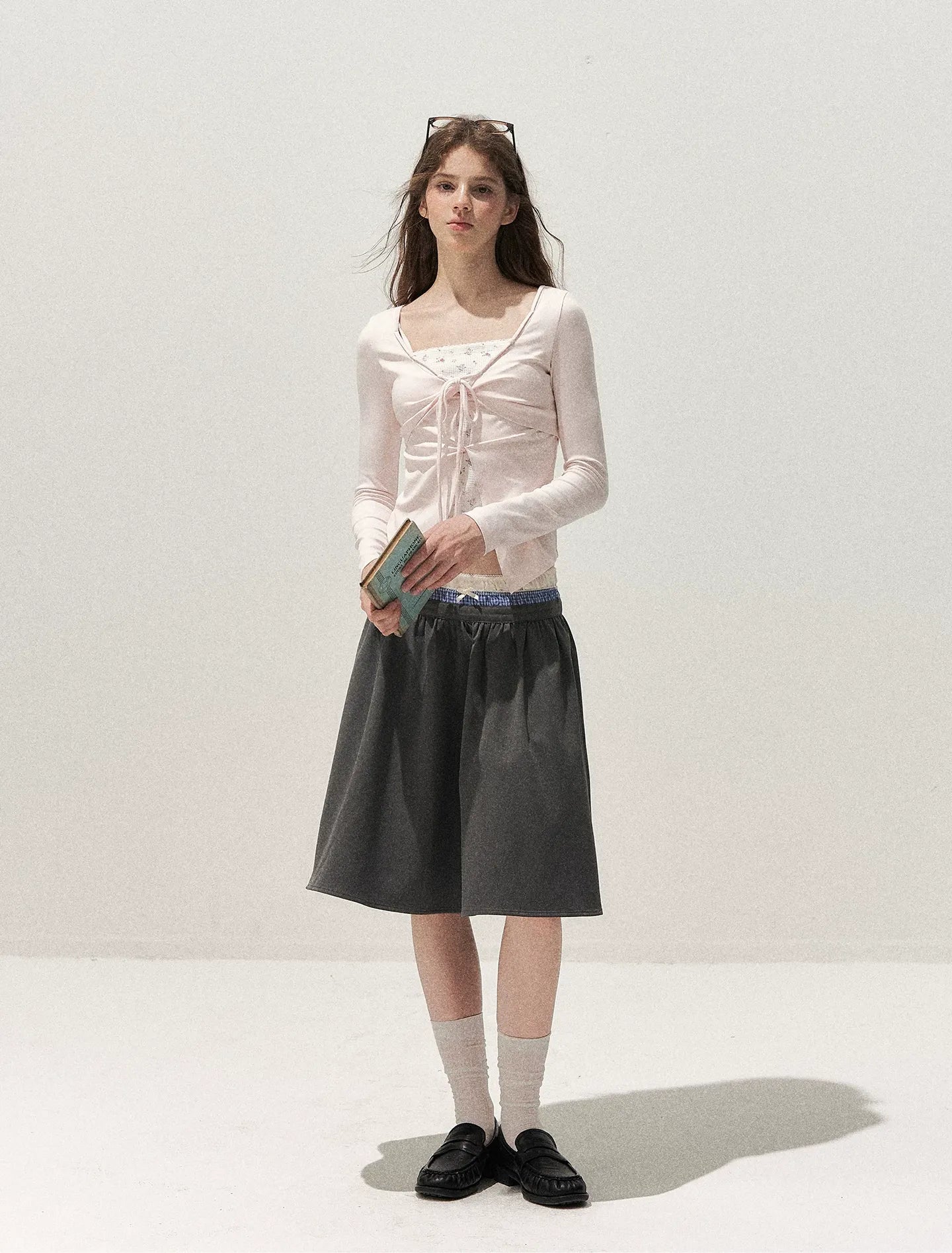 Floral Twist-Knot Layered Tee