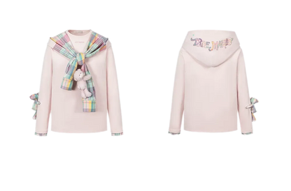 Deconstructed Plaid Hooded T-Shirt