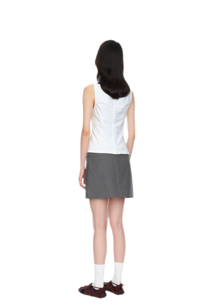 Ruffle Trim Fitted Top