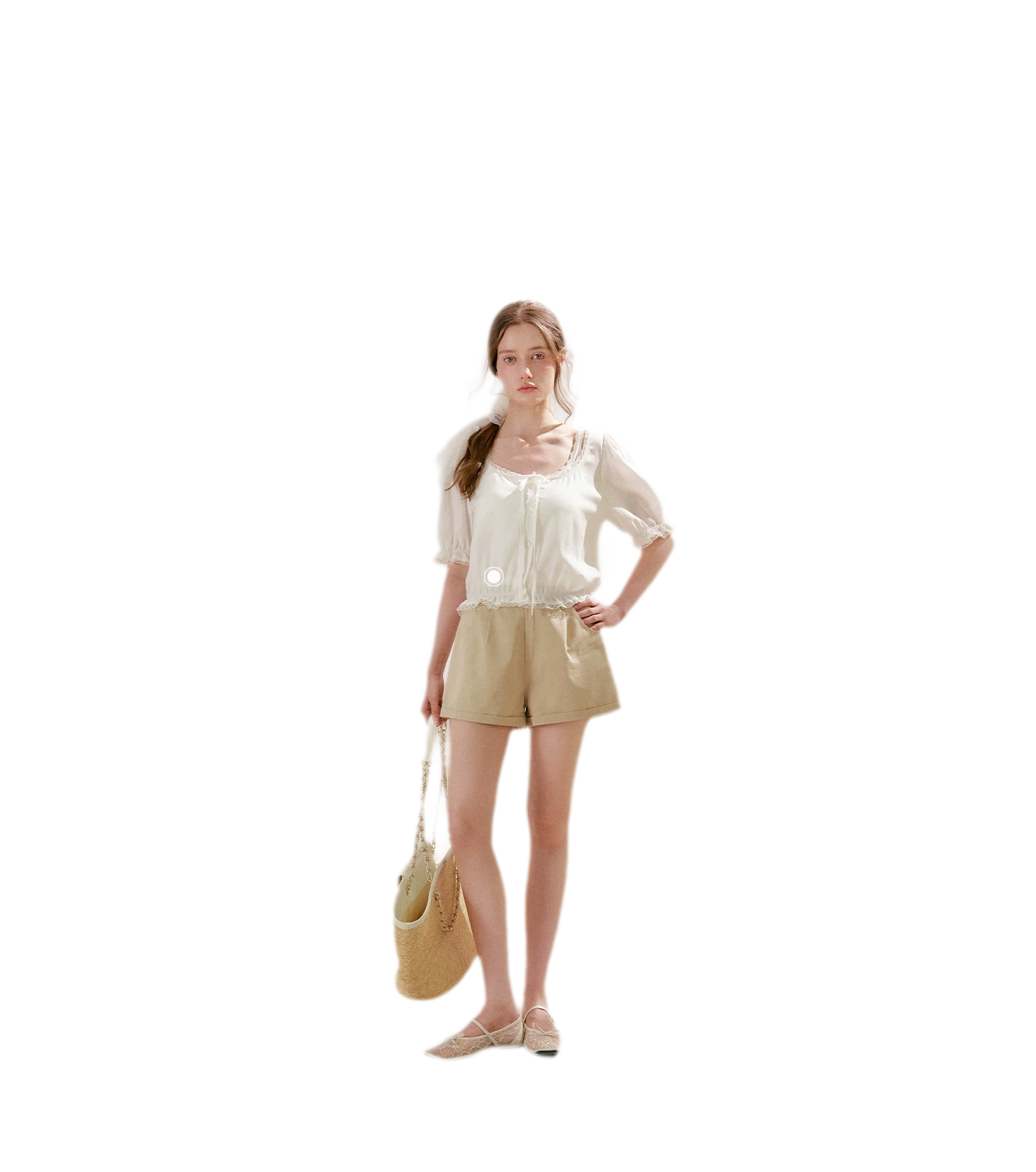 Modal Cotton Lace Trim A-Line Shorts