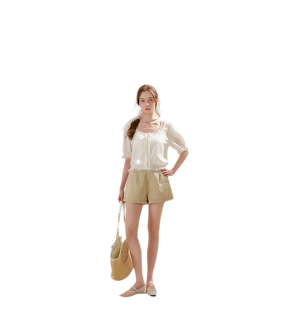 Modal Cotton Lace Trim A-Line Shorts