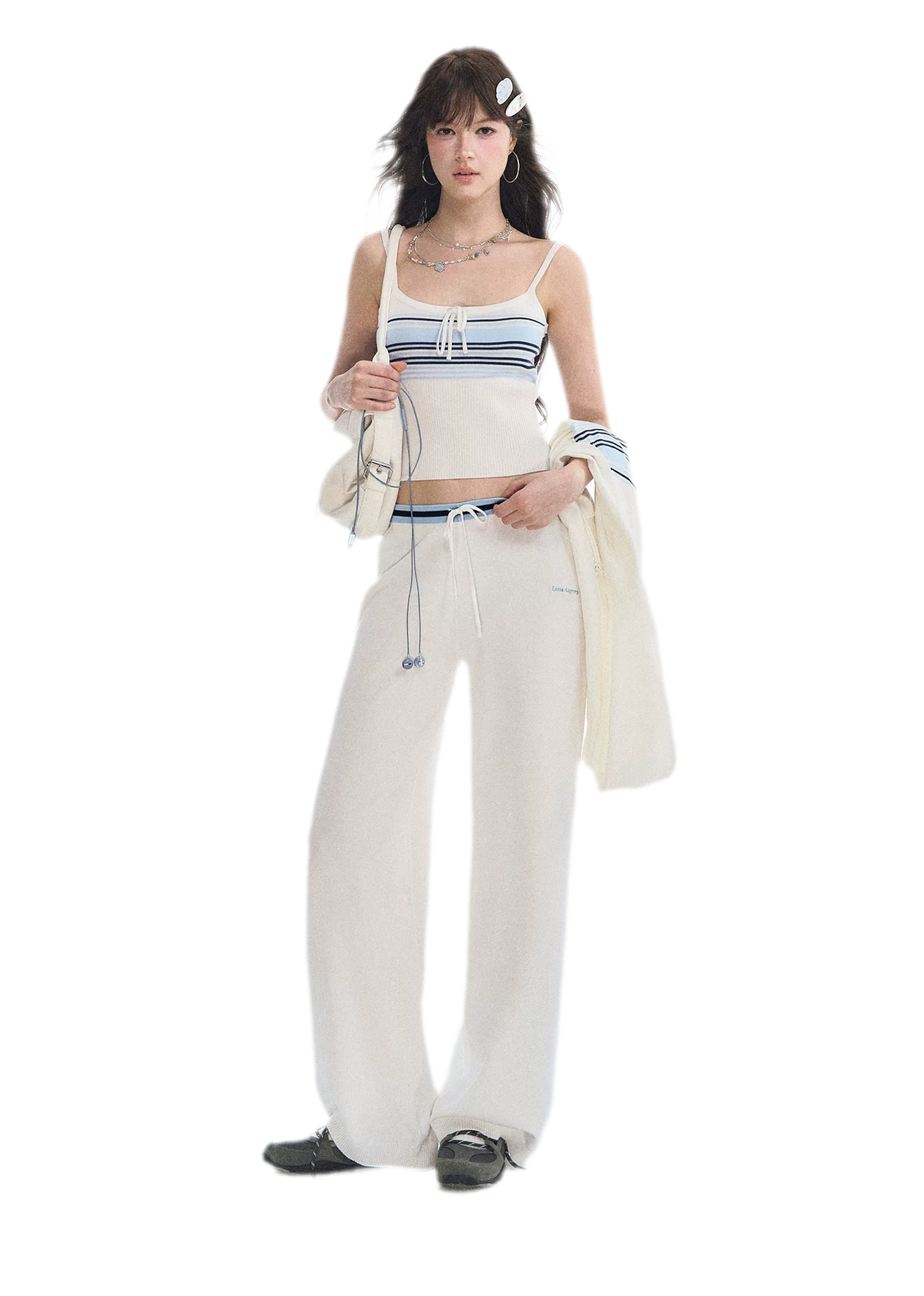 Striped Hooded Three-Piece Set