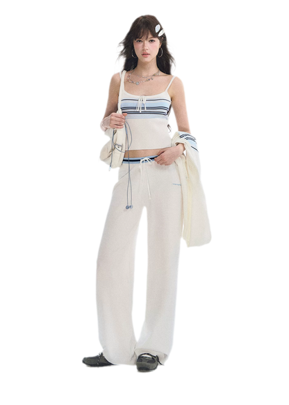 Striped Hooded Three-Piece Set
