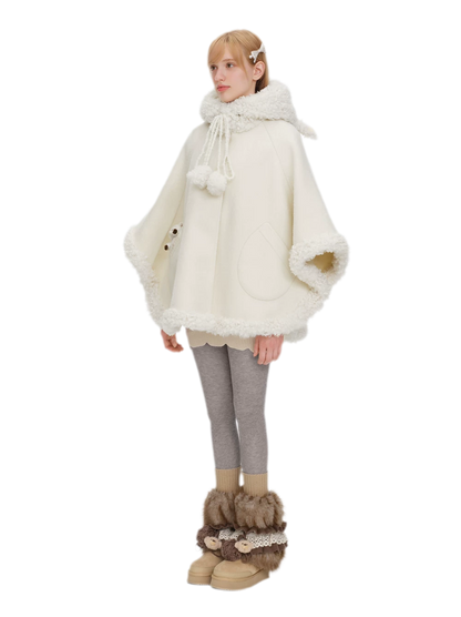 Bốt tuyết lông plush tháo rời có dây buộc