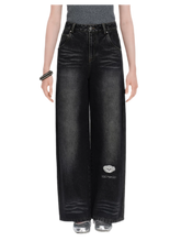 13DE MARZO Bear Appliqué Wide Jeans – view 6