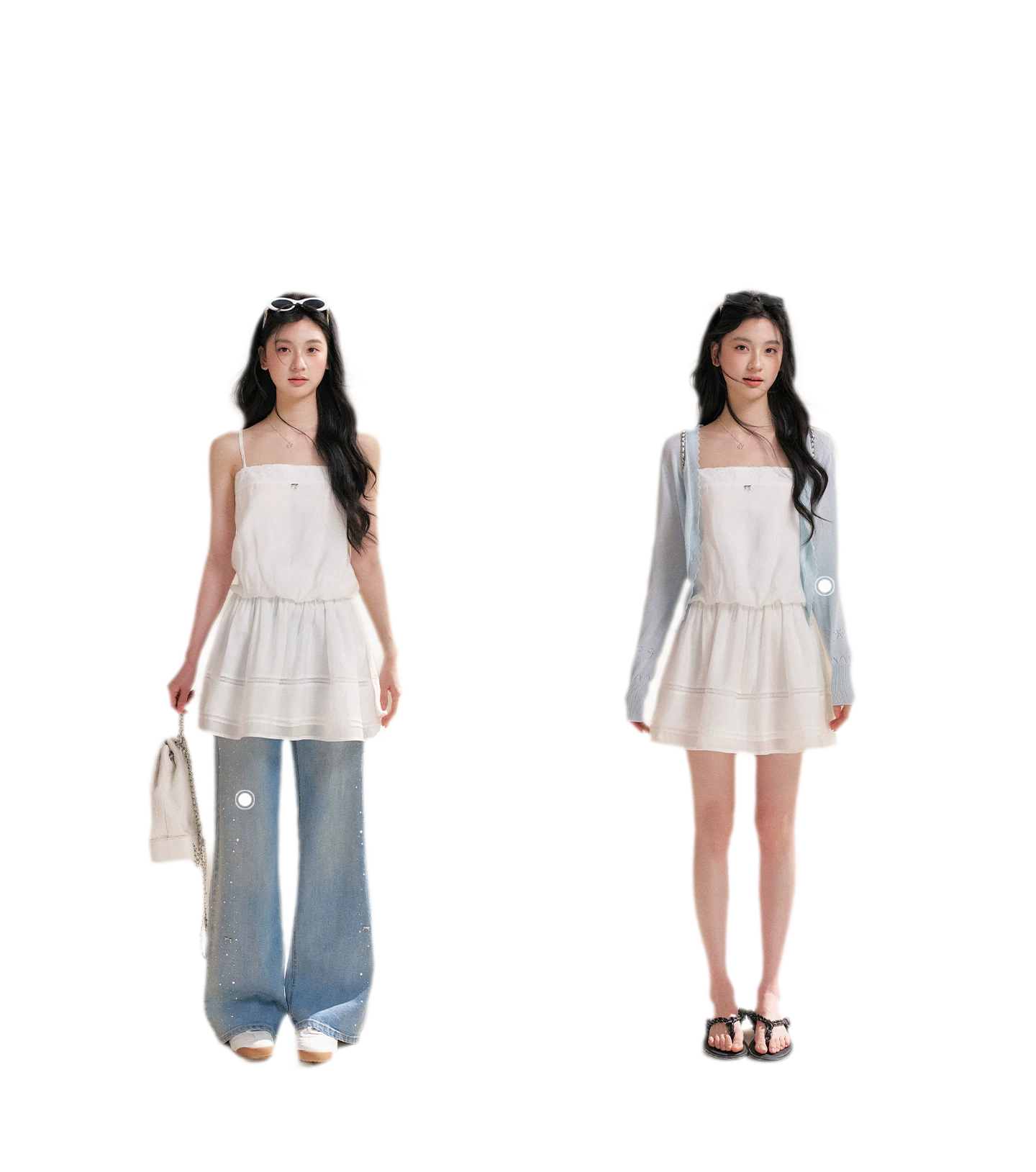 Soft Tencel Lace Dress &amp; Cardigan Set