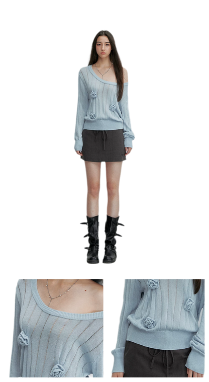 Asymmetric Flower Knit