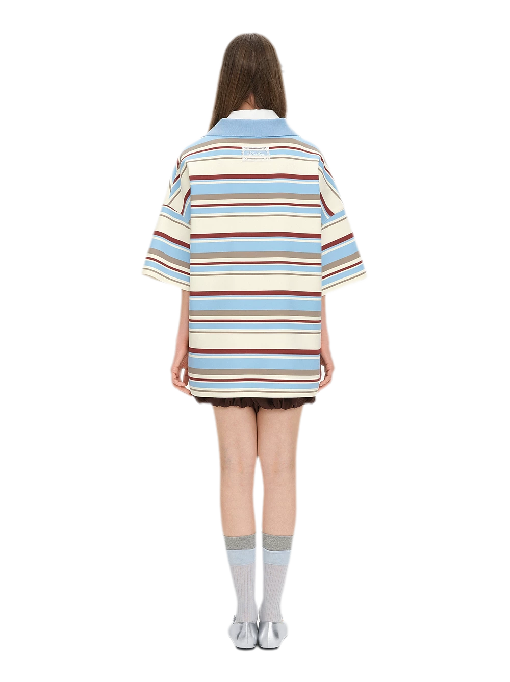 Floral Stripe Polo Tee